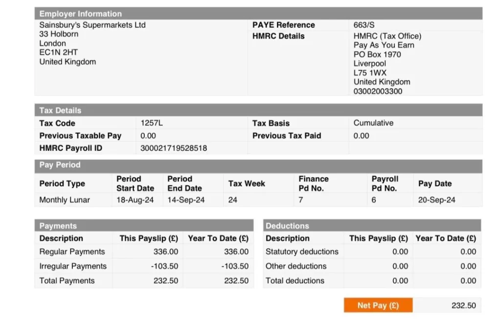 Sainsbury’s Payslip Reddit